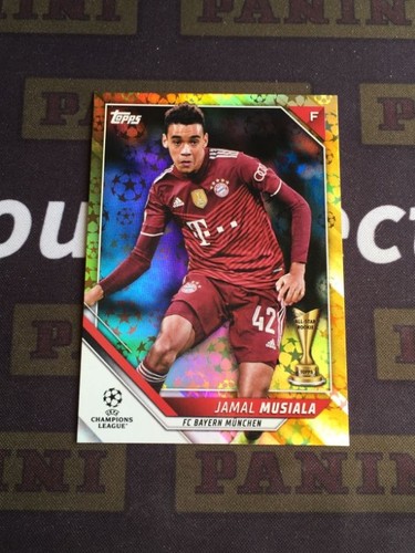 Jamal Musiala [Gold Starball] #51 2021 Topps UEFA Champions League card