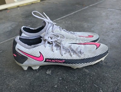 Size 11 Nike Phantom GT Pro FG Soccer Cleats White Pink Blast Black Flyknit 