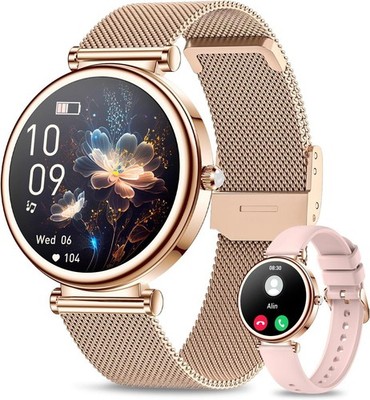 Smartwatch Damen mit Telefonfunktion, 1,27'' HD Touchscreen