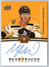 MORGAN GEEKIE 2023-24 UD BOSTON BRUINS CENTENNIAL BEAR TRACKS AUTOGRAPHS   77229
