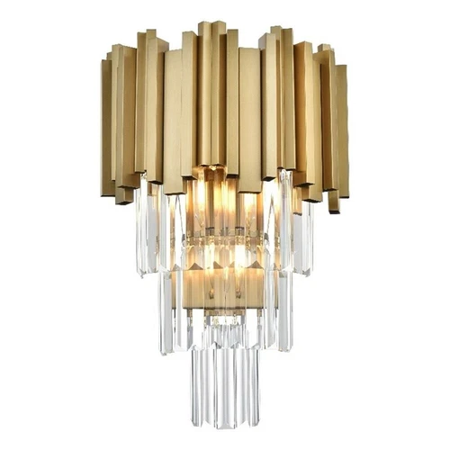 Elegant Lighting Willow 12" Wall Sconce in Satin Gold - Picture 1 of 8