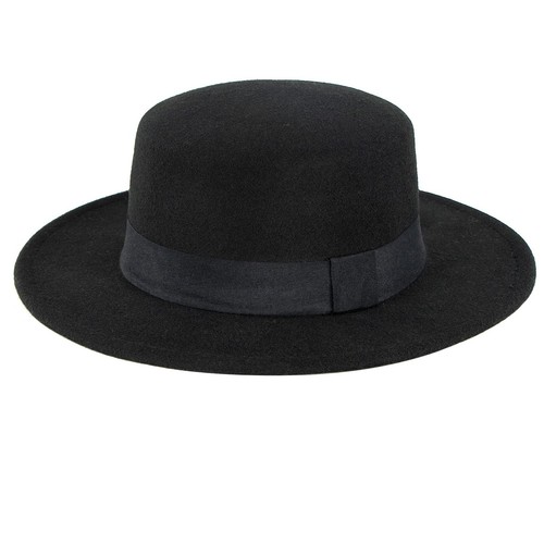 Classic Flat Top Fedora for Women - Mens Bowknot Porkpie Felt Boater Hat (Siz...