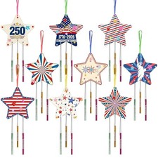 9 Pack 250th Anniversary USA Wind Chime Kit for Kids Make Your Own Wind Star