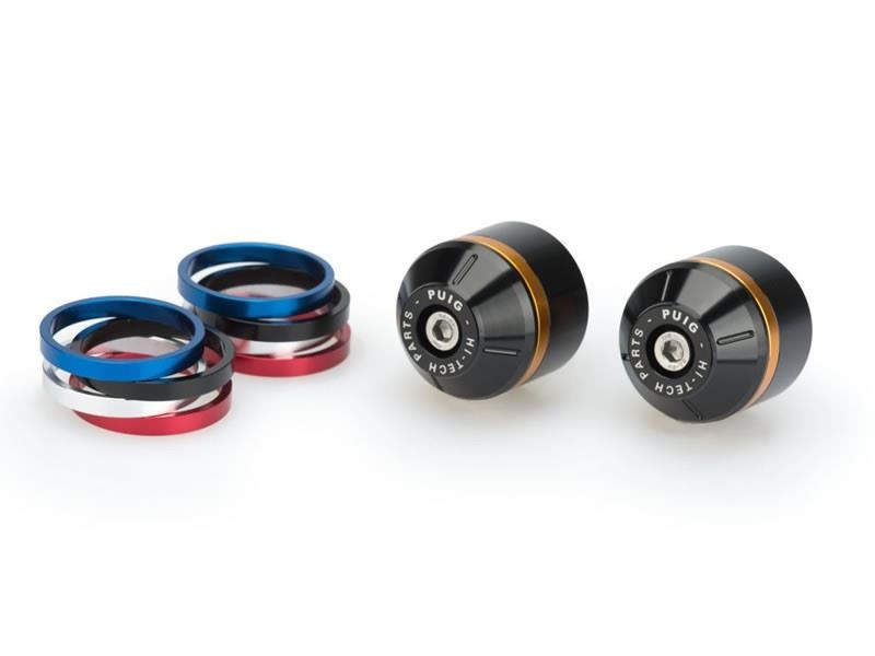 Puig Black Short Bar End Weights With Coloured Rim Aprilia RS457 2024-2025