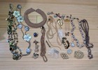 Vintage Costume Gold Tone Faux Pearl Jewelry Necklaces, Earrings, Brooches, Pins — photo 1