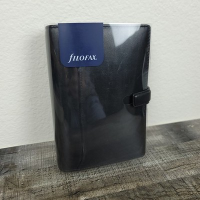 Filofax Nappa Personal Organizer Black Deluxe Nappa Leather 2016 Inserts NEW