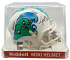 TYJAE SPEARS SIGNED TULANE ANGRY WAVE MINI HELMET - Riddell (JSA W/Card) — photo 2