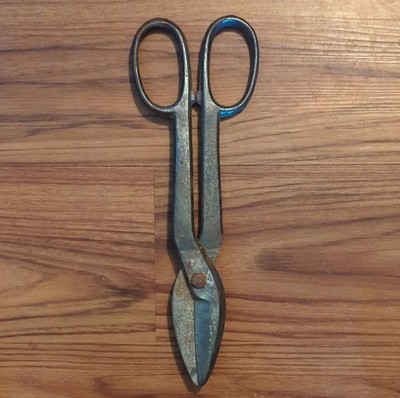 Vintage Metal Tin Snips Shears 12 Inch Rusted Steel Collectible Tool Antique