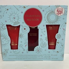 Red Door Elizabeth Arden Womens Gift Set 3 oz EDT Perfume Body Lotion Shower Gel