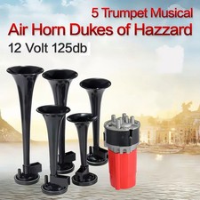 12V Dixie Musical Air Horn Dukes Of Hazzard 5 Trumpet Car Truck Air Horn Set New