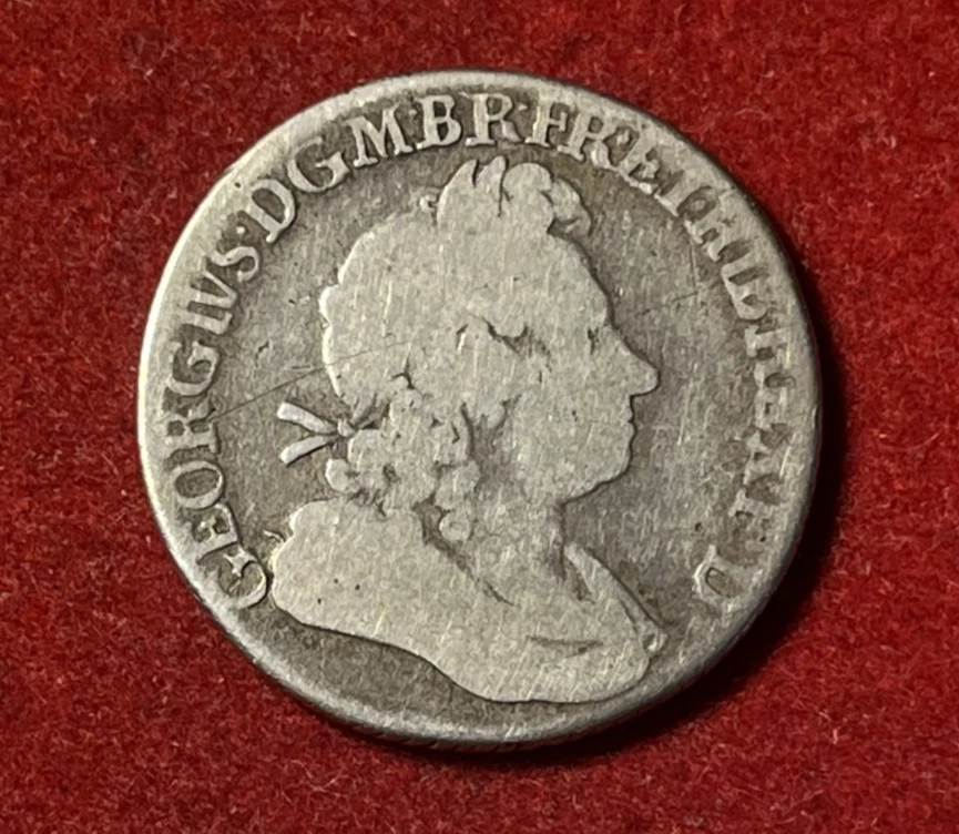 1723年 SSC イギリス 1シリング銀貨・アンティーク 1723年 SSC