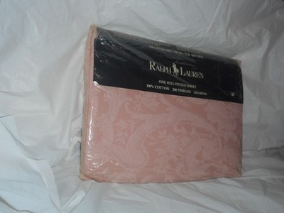 Ralph Lauren Home Avery Pink Full Fitted Sheet 100% Cotton 200 Thread Count NEW