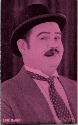 Oliver  Babe  Hardy Rare 1920s Exhibit Card Pre Laurel & Hardy Arcade Postcard