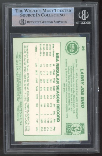 1983 Star Larry Bird #26 BGS 9 SP! HOF Boston Celtics - Picture 2 of 2