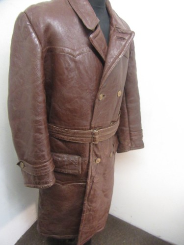 VINTAGE WW2 SHEEPSKIN LEATHER FLYING BARNSTORMER MOTORCYCLE JACKET SIZE L, - Picture 11 of 24