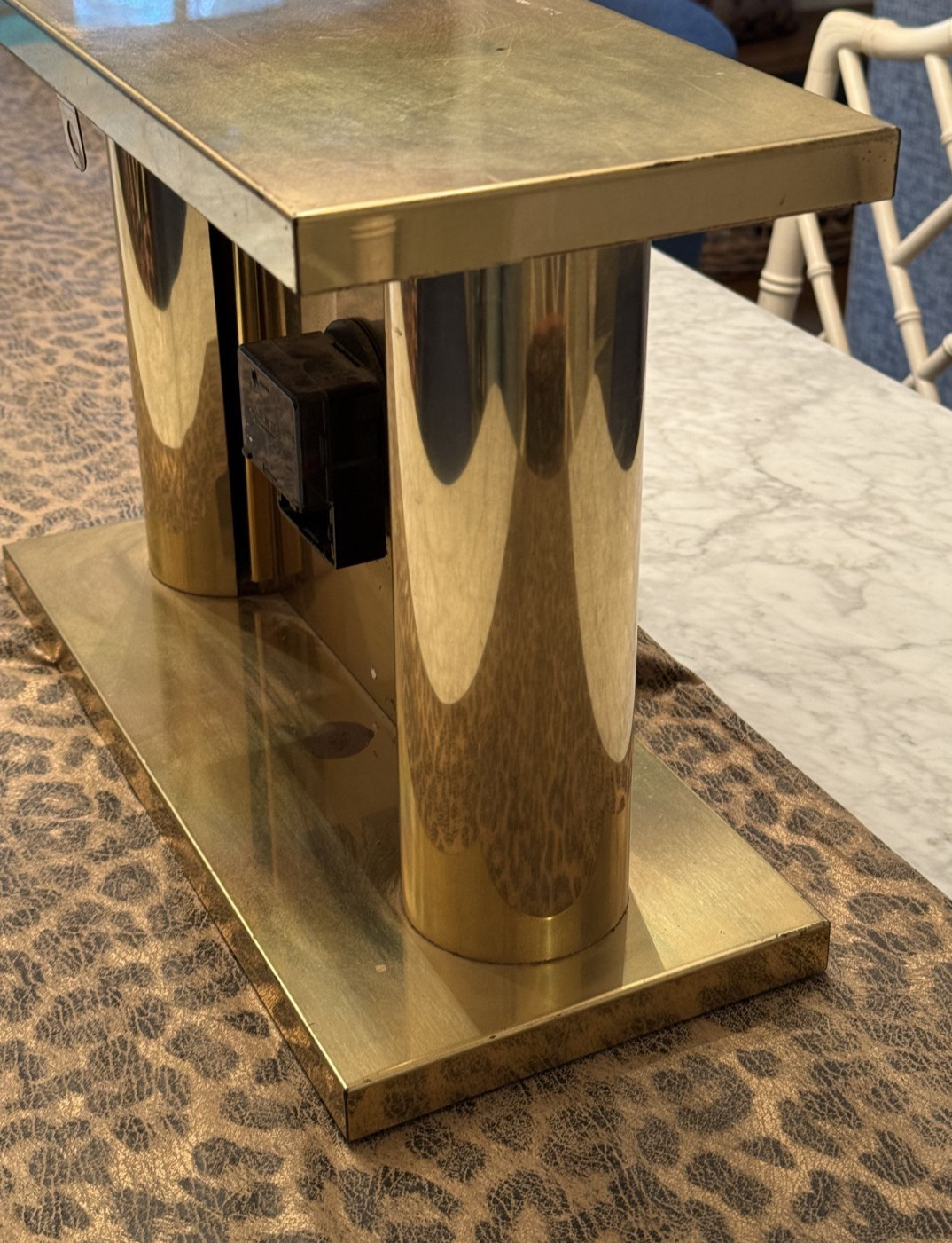 MCM Brass Mantel Clock/Signed Curtis Jere/1970's