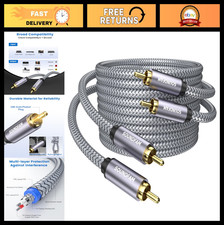 20ft RCA to RCA Subwoofer Cable, 24K Gold Plated, Double Shielded, 2-Pack for Ho