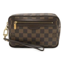 Louis Vuitton Damier Pochette Macau Clutch Men Brown One Size