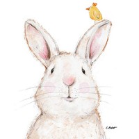 20 Servietten Rabbit & Friend - Hase Mit Kleinen Vogel 33X33Cm