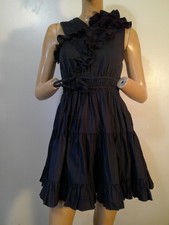 Ulla Johnson ILLIANA Blk Mini Dress Asymmetrical Shoulder Tiered Ruffle Dress 4