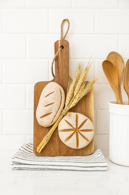 Handmade wooden cutting board with preserved Bread, Wall Hanging kitchen Decor