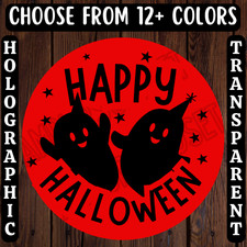 40 GHOST HALLOWEEN PARTY FAVOR STICKERS 2" LABELS SEALS CANDY TRICK OR TREAT