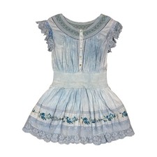 LoveShackFancy Fontana Lace Trim Dress Womens Size M Cottagecore Smocked Boho