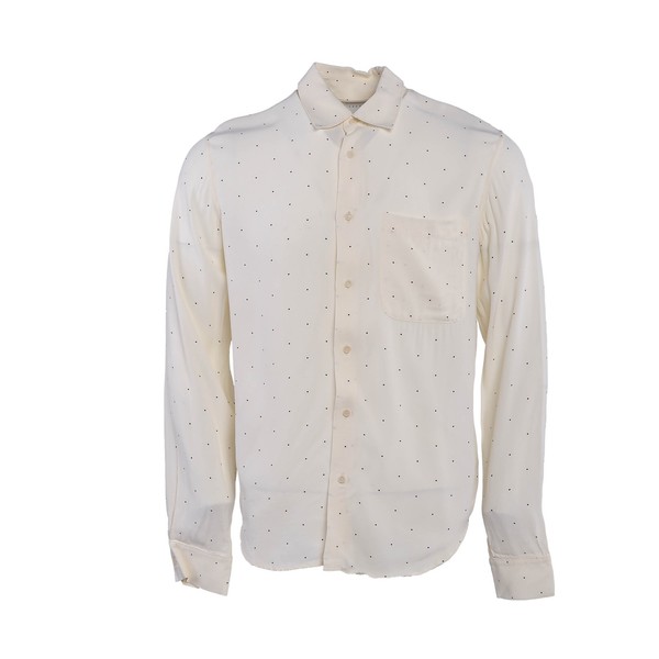 Sandro Paris Hemd Ecru Viskose Gr. S Herren Langarm Gepunktet Hemd SHPCM00262-image