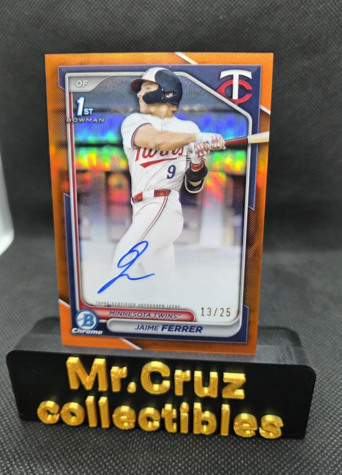 Jaime Ferrer - 2024 Bowman Draft Chrome Auto Orange Refractor 1st Prospect #/25