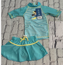 UV SKINZ UPF 50 Girls' 2-Piece Swim Set AQUA/YELLOW 3T NWOT
