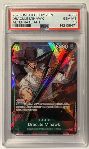 Dracule Mihawk (Alternate Art) graded PSA 10 for sale on eBay