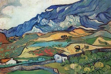 Vincent Van Gogh Les Alpilles Mountain Landscape near Saint Remy Poster 12x18