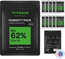 VIVOSUN 62% RH Two-Way Humidity Control Packs, Size 4 g, 10 Packs for Storing 1/
