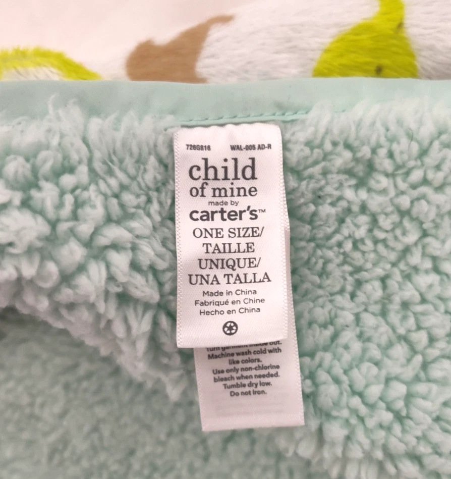 Manta bebé Child Of Mine Carter's Adored By Mommy Elephant verde menta sherpa Foto 3 de 3