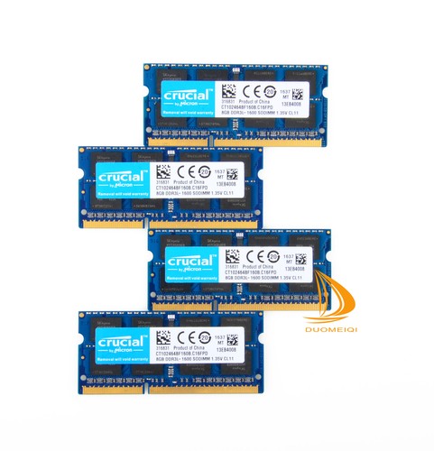 Crucial 4x 8GB 2Rx8 PC3L-12800S DDR3-1600Mhz SODIMM Laptop Memory RAM 204Pin * - Picture 2 of 11
