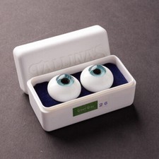 2 Pairs of 26mm Antina's Green Gray Full Round Glass Doll Eyes