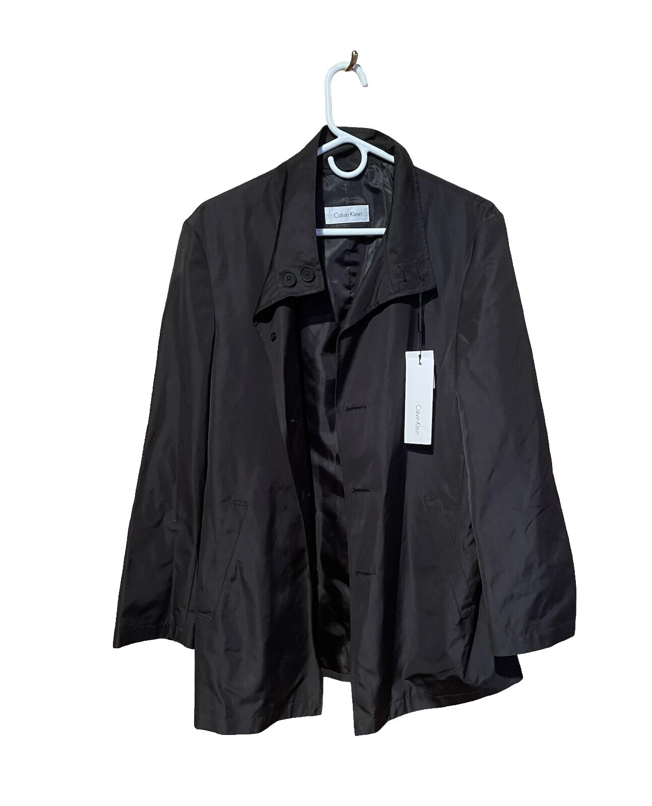 Calvin Klein Solid Trench Coats Coats, Jackets & Vests for Men