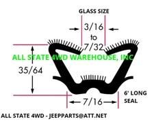Door Glass Run Channel Seal All-Rubber Flexible & Flocked Universal Weatherstrip