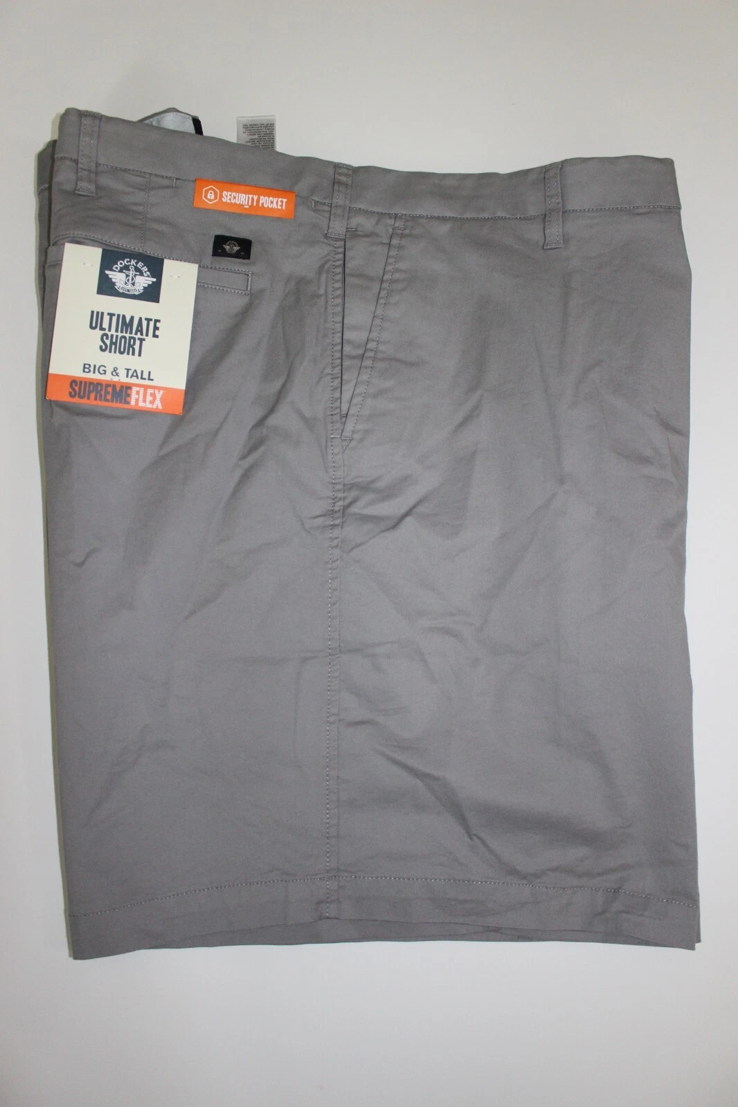 DOCKERS ULTIMATE SHORT SUPREME FLEX GREY CHINO STRETCH SHORTS SZ: 50 NWT