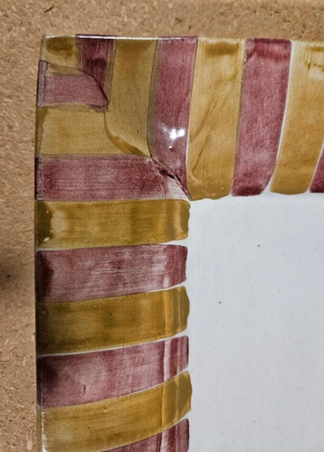Vintage Mackenzie Childs 1983 Rectangular Torquay Mustard Stripped Plate (rare) - Picture 10 of 19