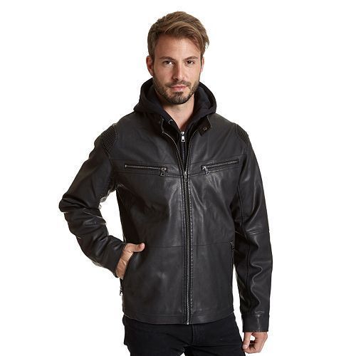 Giacca da corsa uomo in ecopelle eccellente - Nera, taglie: S, M MRSP $225