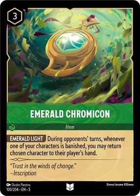 FOIL Emerald Chromicon 100/204 Uncommon Shimmering Skies Lorcana Disney Eng