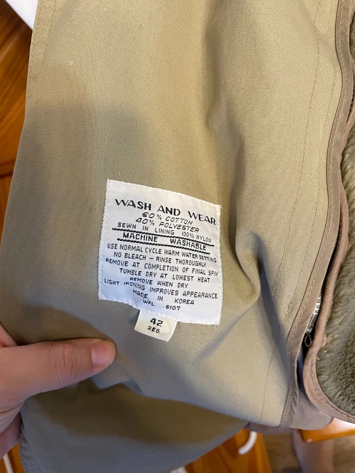 OLEG CASSINI WEATHER READY Size 42 Reg Men's Coat Removable Lining Tan - Image 2 of 4