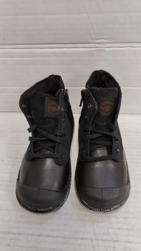 Botas de cuero Palladium Pampa Hi para niños talla 8 niño pequeño unisex con cordones zapato duradero Foto 3 de 4