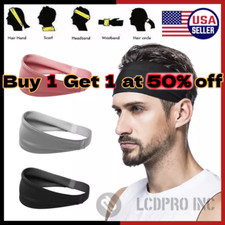 HEADBAND Thin Stretch Sports Yoga Gym Hair Band Wrap Sweatband Womens Mens