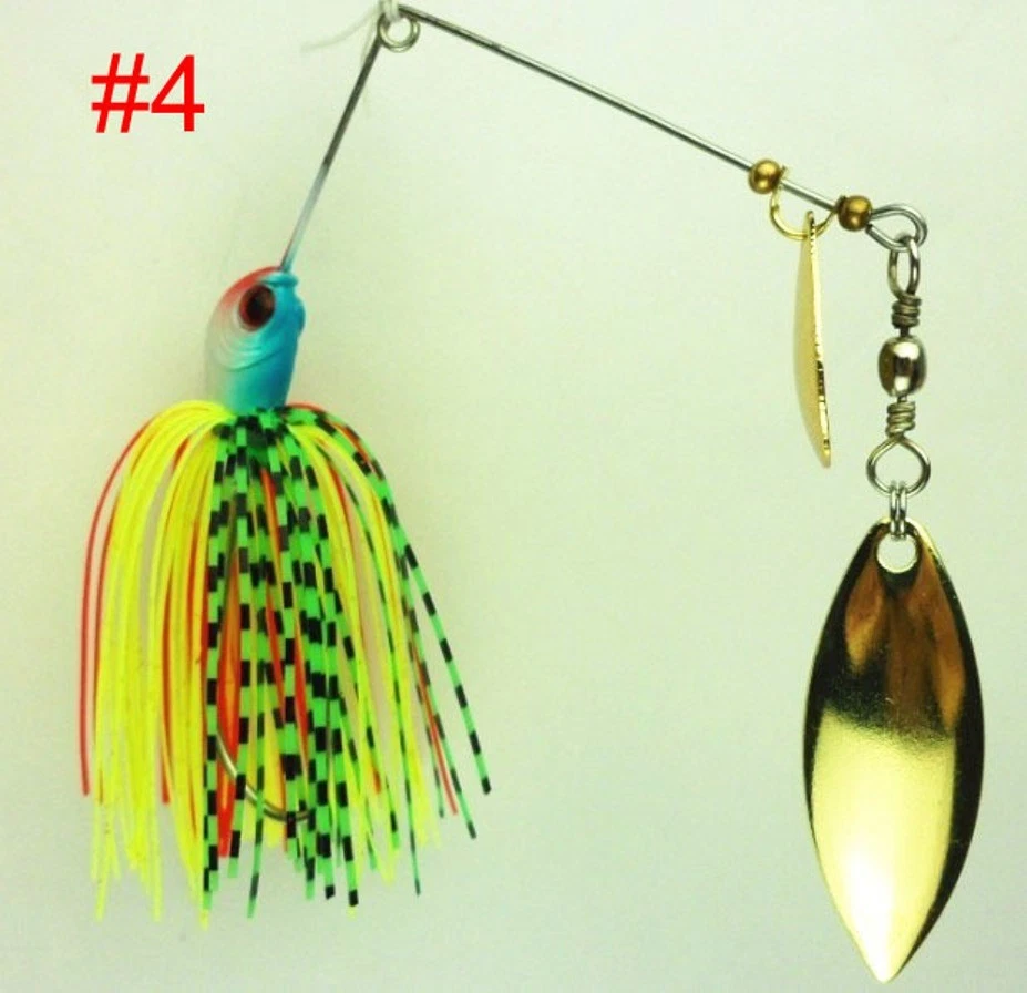 Set 4 Aartificiali Spinning Spinnerbait 19,5Gr Black Bass Luccio Pike A0302 - Immagine 2 di 3