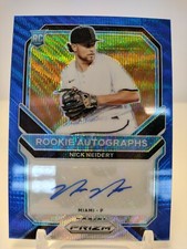 NICK NEIDERT #1/50 AUTO Blue Wave 2021 Panini Prizm Baseball RA-NN Miami Marlins