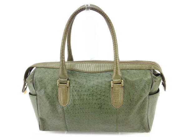 新品 未使用 PU OSTRICH BOSTON BAG green ABC CAMO PU OSTRICH BOSTON BAG | bape.com