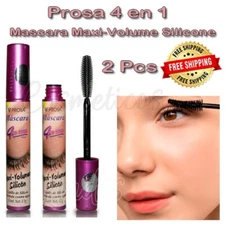 2 Pcs PROSA Eyelash MASCARA MAXI VOLUME SILICONE 4 en 1. Cepillo de Silicon