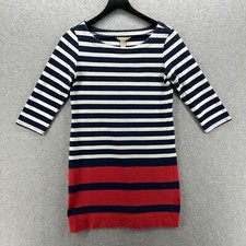 Banana Republic Dress Womens Petite Small Striped 3/4 Sleeve Cotton Round neck